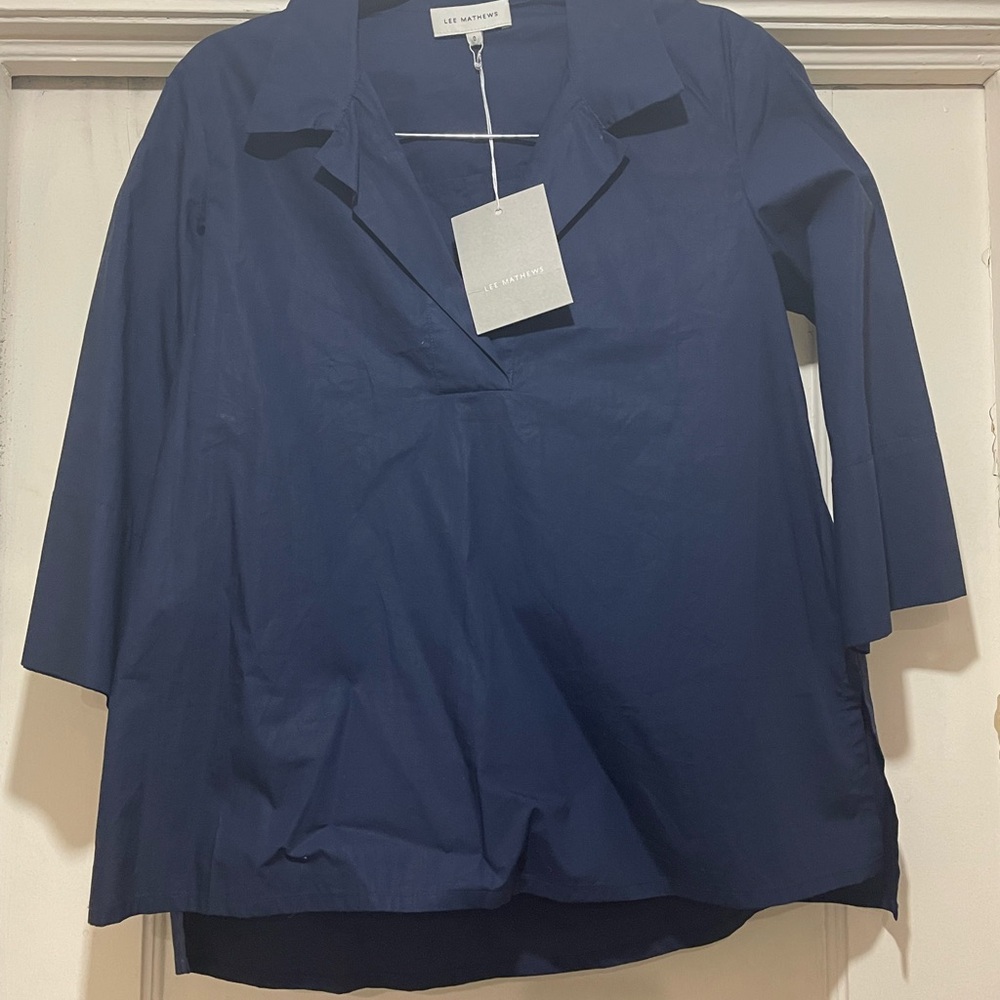 Lee Mathews Navy Blouse
